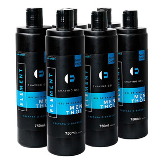 Kit 6x Shaving Gel De Barbear Menthol Shave 750ml Element Kit 6x Shaving Gel De Barbear Menthol Shave 750ml Element
