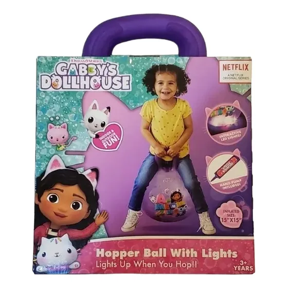 Pelota De Rebote C Luces Led Casa De Gabby P/ Niña +3 Años