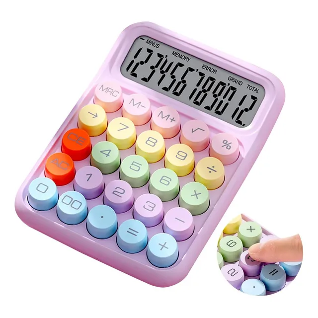 Calculadora De Escritorio Mecánica Arcoíris Viral Colorida