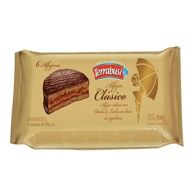 Alfajores Terrabusi negro clásico 6 U X 50 gramos
