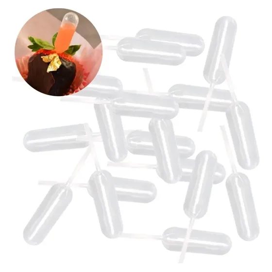 50 Unidades De Pipetas Redondas De Catering Para Sobremesas 