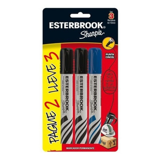 Marcador Permanente Esterbrook Sharpie 3 Piezas Marcador Permanente Esterbrook Sharpie 3 Piezas