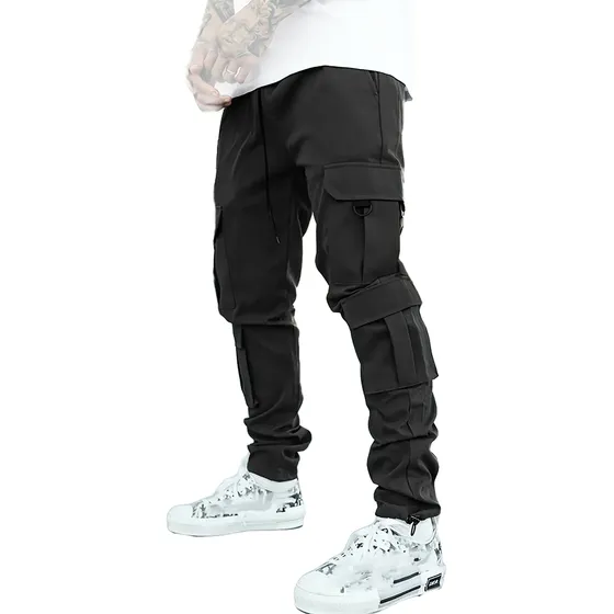 Pantalon Tipo Cargo Unicolor Urbanos Multibolsillos