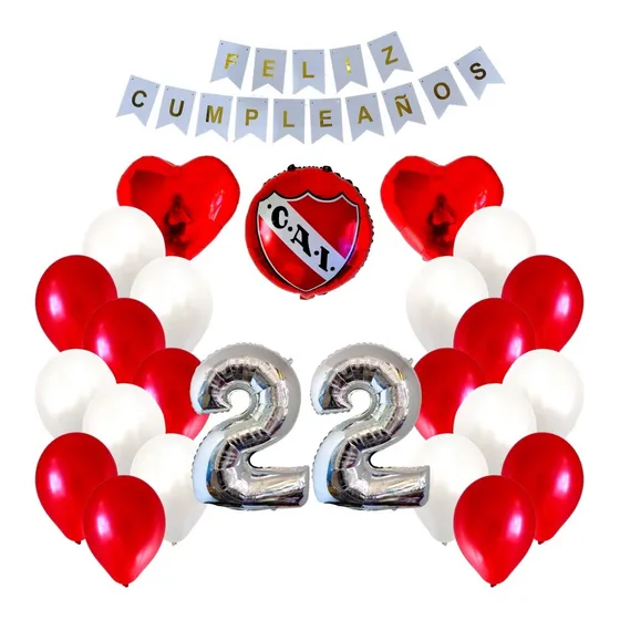 Combo Kit Deco Fiesta Globos Independiente 