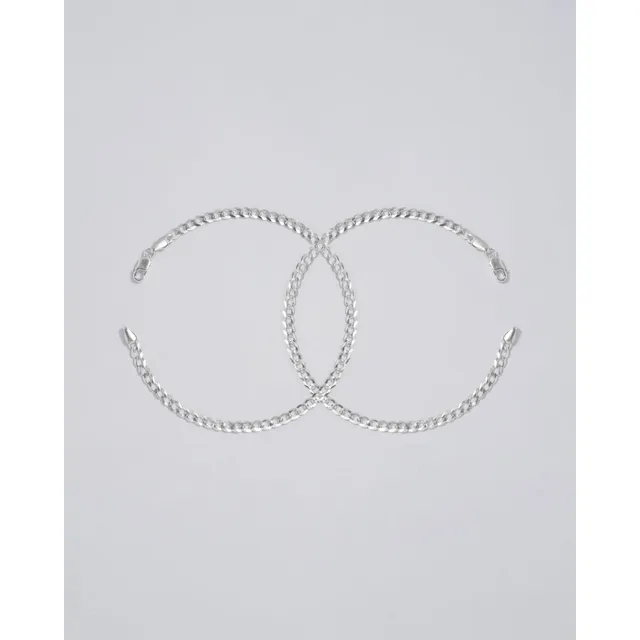 Pulseras Eslabón Plano En Plata 925 Para Pareja