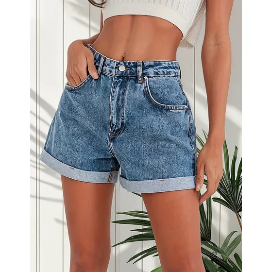 Short Corto En Calidad Jeans Rígido  Moda Verano Mujer