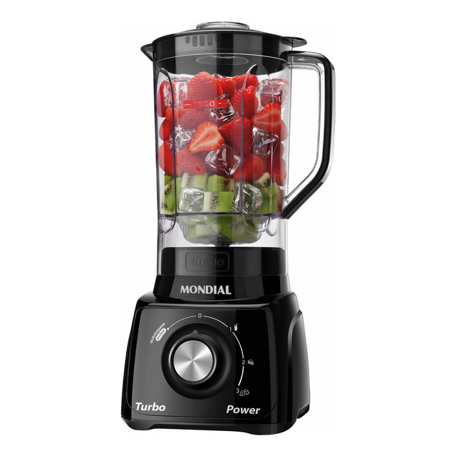 Liquidificador L-99-fb Turbo Power 2,2 L Potência De 550w Cor Preto Mondial 220v Liquidificador L-99-fb Turbo Power 2,2 L Potência De 550w Cor Preto Mondial 220v