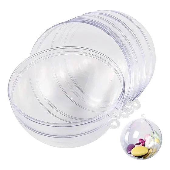 Bolas Navideñas 7cm Personalizable Transparente Encastrable