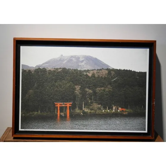 Cuadro: Foto Impresa En Tela:  Tori En El Lago , Japón. 