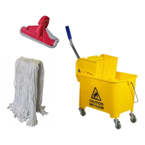 Kit Balde Carro Prensa Mopa Limpieza 20 Lt Rueda Profesional