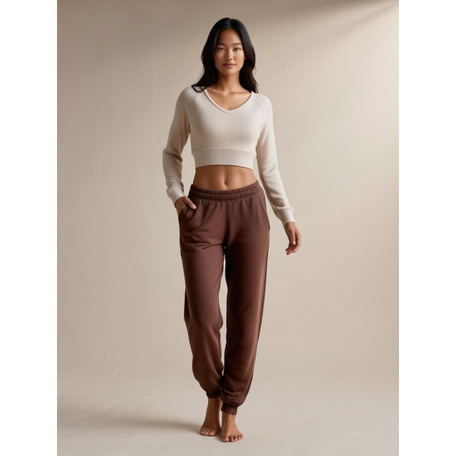 Calça De Moletom Feminina Jogger Flanelada Casual Estilosa Calça De Moletom Feminina Jogger Flanelada Casual Estilosa