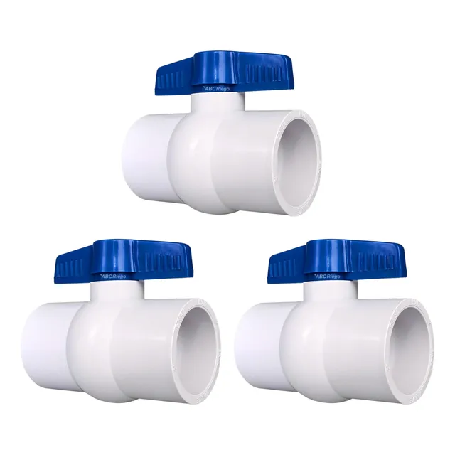 Valvula De Bola Lisa Pvc 1 1/2 Pulgada X 3 Und