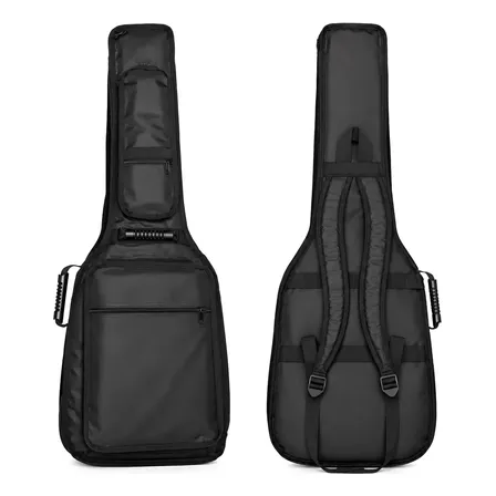 Capa Bag Guitarra Acolchoada Luxo 2 Bolso Cargo Marrom Preto