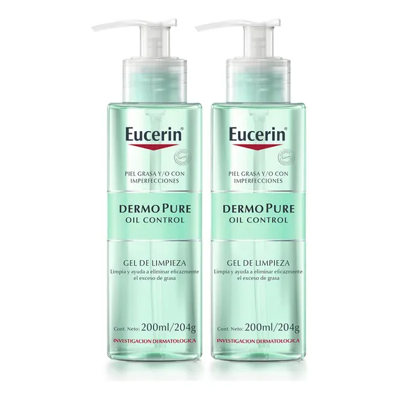 Eucerin Dermopure Oil Control Gel Limpiador Facial 200ml X2