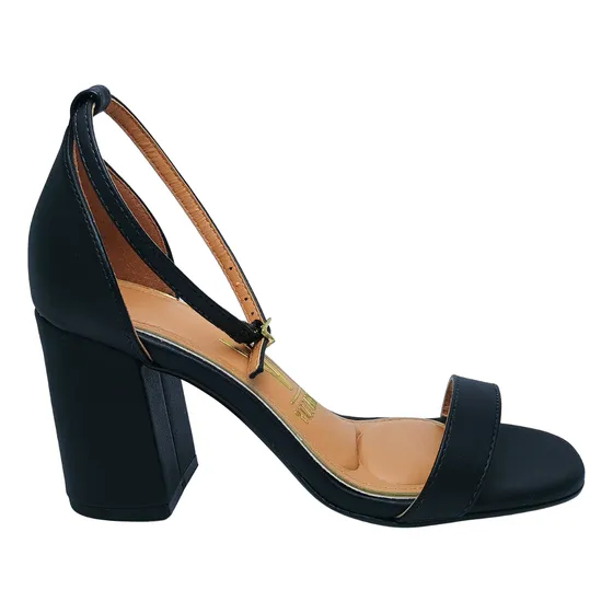Sandalia Feminina Salto Grosso Vizzano Conforto Alto Bloco