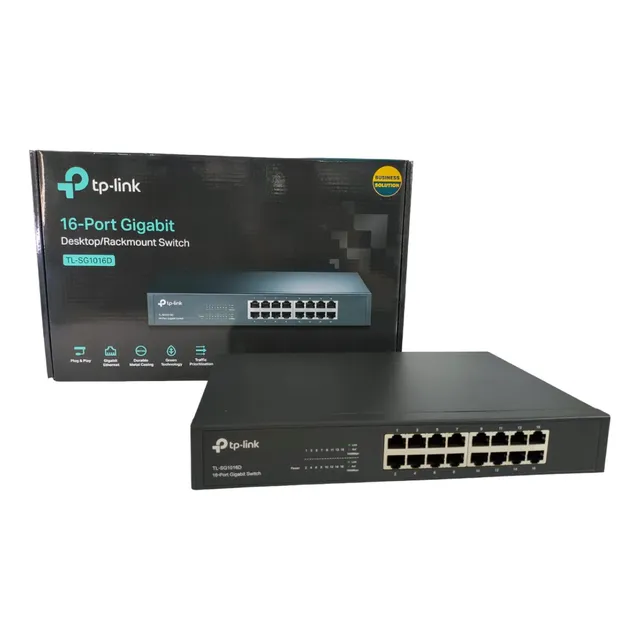 Switch De 16 Puertos Escritorio Rack Gigabit 10-1000 Tp-link