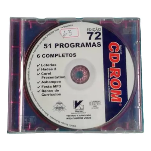 Cd - Rom Edição 072, 51 Programas 6 Completos...