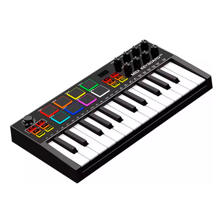 Controlador Midi Sensitivo 25 Teclas 8 Pads Expandibles Controlador Midi Sensitivo 25 Teclas 8 Pads Expandibles