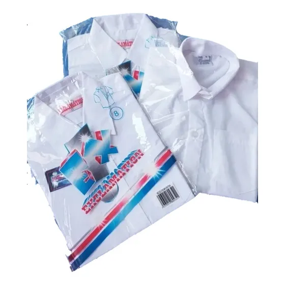 Camisa Escolar Talla 8 Blanca Manga Corta Niño