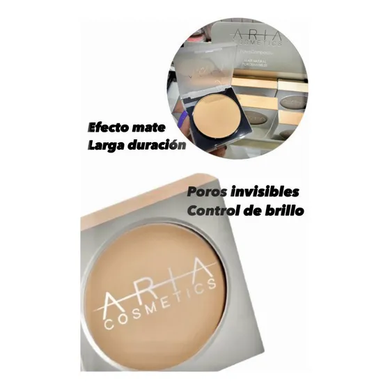 Nuevo Polvo Compacto Aria Cosmetics Colección Silver