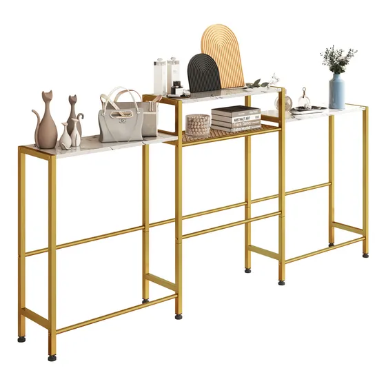 Mesa Consola Moderna Mesa Auxiliar Con 4 Baldas 188*20*90cm