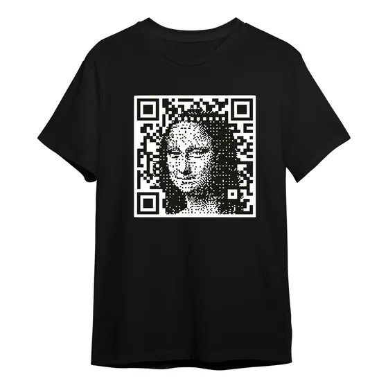 Camiseta Camisa Monalisa Qr Code Art Casual Dtf Ref1667