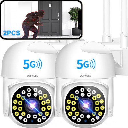 Atsg® Pack 2 Camaras De Seguridad Power Cable Resistente Al Agua Color Blanco Protección Ip66 Seguimiento En Movimiento Conversación Bidireccional Alarma De Movimiento Atsg® Pack 2 Camaras De Seguridad Power Cable Resistente Al Agua Color Blanco Protección Ip66 Seguimiento En Movimiento Conversación Bidireccional Alarma De Movimiento