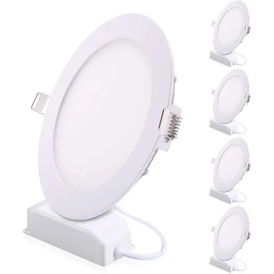 Panel Led 18w Incrustar Luz Blanca Pack X 5 Certificadas Estructura Blanco