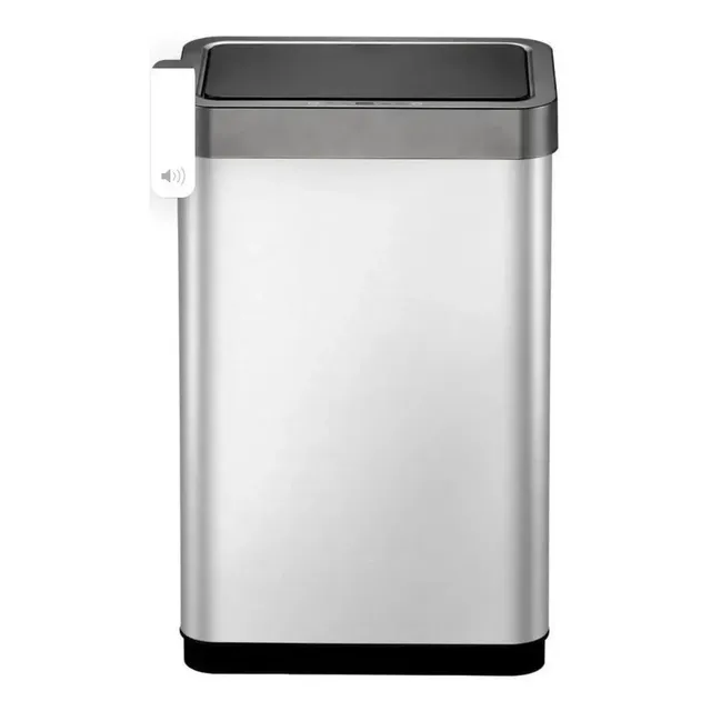 Lixeira Inox Automática Grande 50l Com Sensor De Abertura Cinza