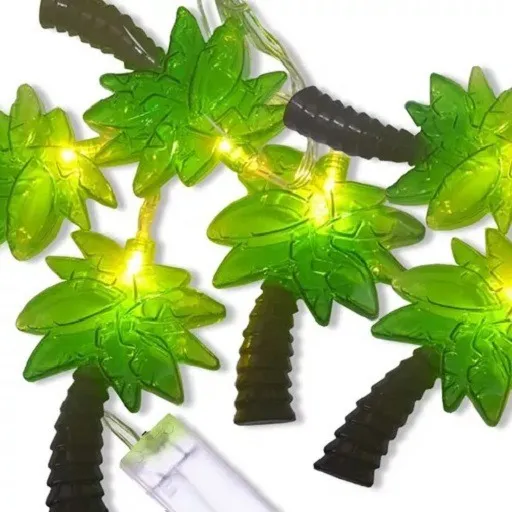 Cordão Luminoso Coqueiro 10 Leds Cúpula Verde Pilha