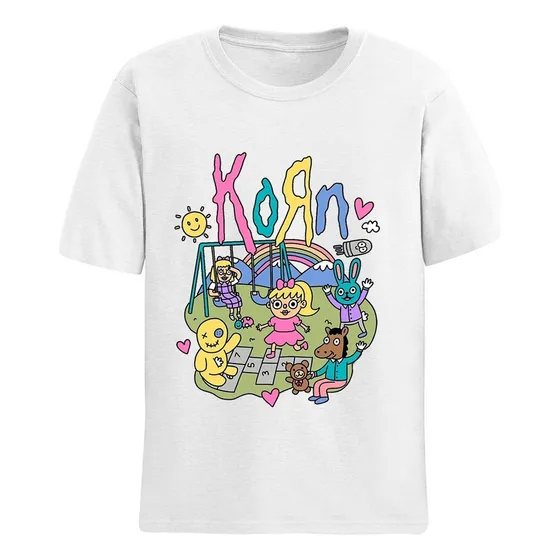 Cl Korn Band Camiseta Básica Dibujo Artístico Solomoun Rock