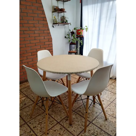 Mantel De Ecocuero Ajustable  Para Mesa De 160 Cm Simil Lino