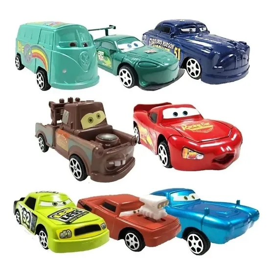 Kit 8 Carrinhos Fricção Filme Carros 3 Relâmpago Mcqueen Cor Colorido