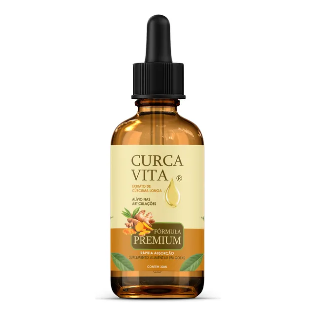 01 Frasco Curcumina Com Colágeno - Gotas 30ml Curcuvita