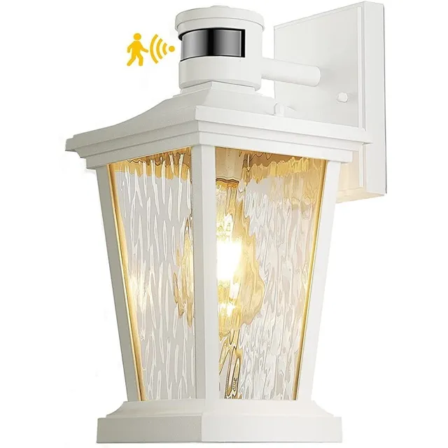 Lámpara Blanca De Exterior Con Sensor De Movimiento Y De Luz