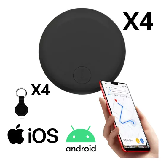 X4 Localizador Rastreador Gps Tag Guardian Android Ios Funda Negro