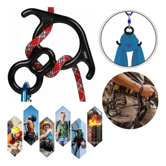 50kn Escalada 8 Anillos, Figura Descensor De Cuerda Rappel