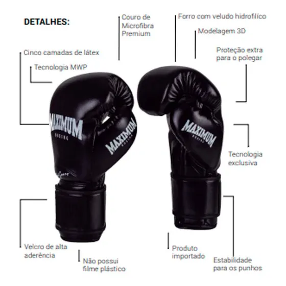 Luva Profissional De Muay Thai/boxe Pro Séries Maximum