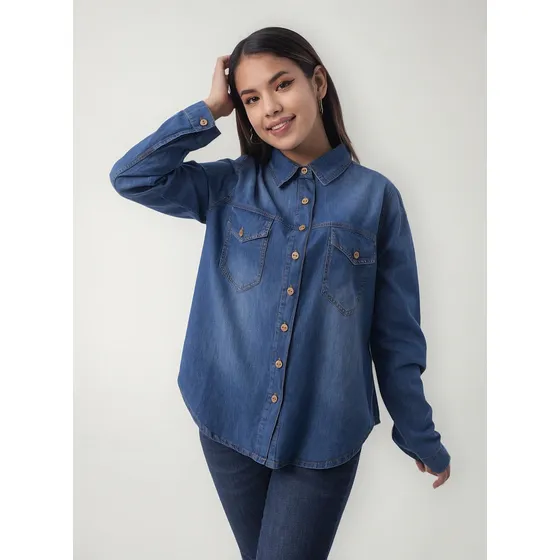 Blusas Moda Denim Mujer Kamilly