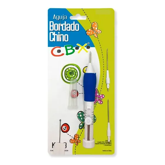 Set 3 Agujas Regulables De Bordado Chino Cbx + Enhebrador