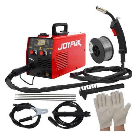 Máquina De Solda Inversora Mig 150a Sem Gás 3 Em 1 Tig Lift Eletrodo Frequência 50 Hz/60 Hz Joyfox Etop + Acessórios Vermelho 220v