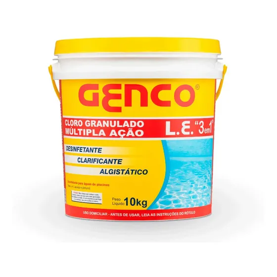 Cloro Para Piscina Granulado Múltipla Ação 3 Em 1 10kg Genco