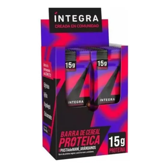 Barritas Integra Proteica Pasta De Mani Y Arandanos X10u