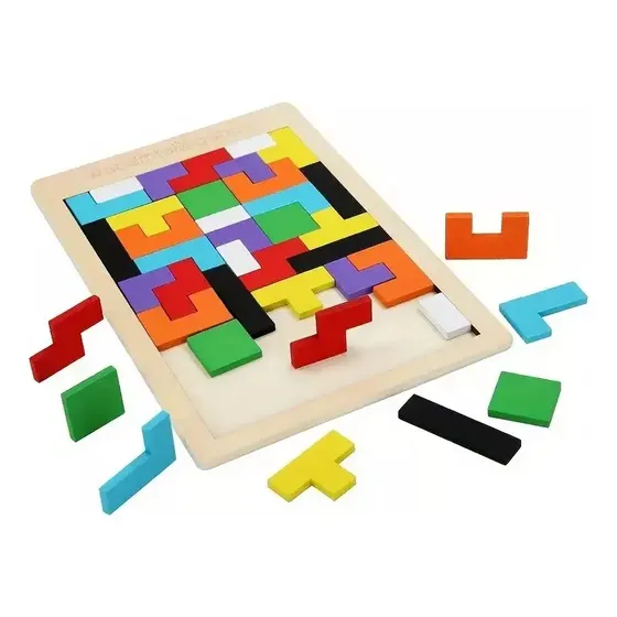 Oferta Juego Tetris Puzzle De Madera