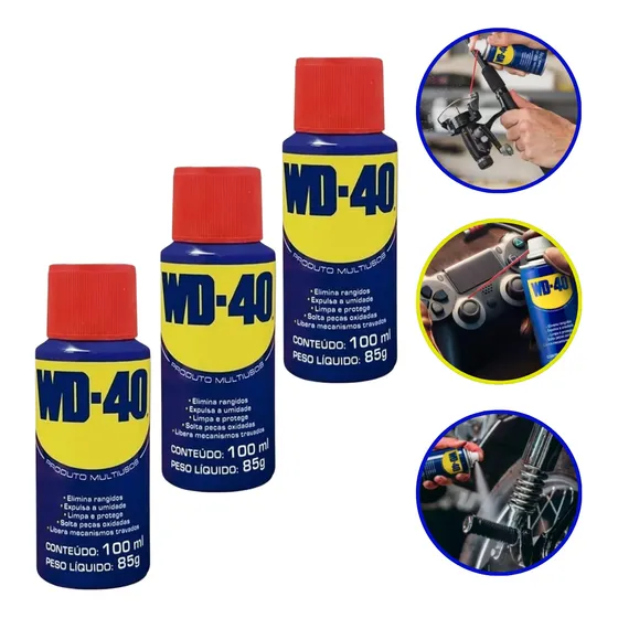 Wd-40 Kit 3un 100ml Spray Original Lubrificante Multiuso