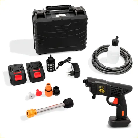 Lavadora De Alta Pressão Portátil Recarregável Lava Jato 48v 600w Bivolt Preto 127/220v