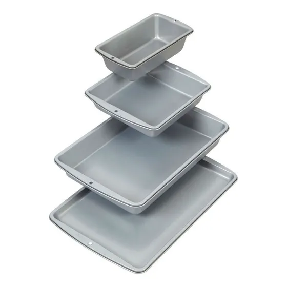 Moldes Bandejas Para Hornear X 4 Wilton Color Gris