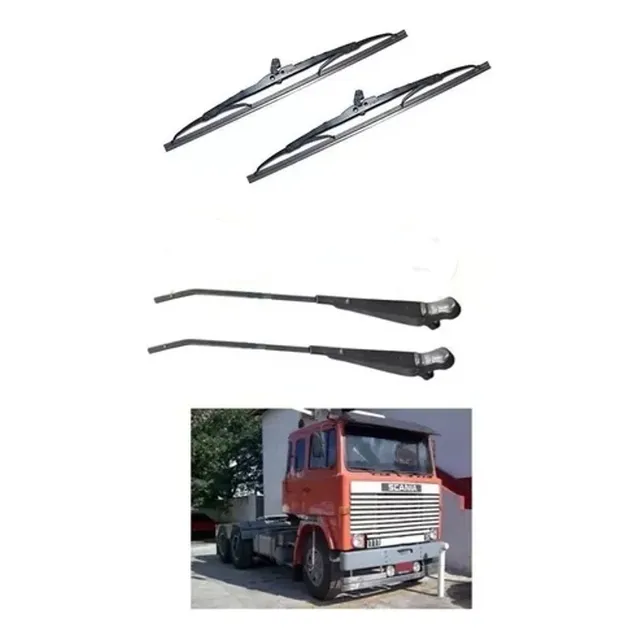 Par Braço Limpador Parabrisa Scania 111 Todos + Palhetas
