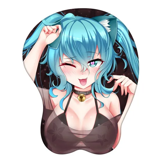 Almohadilla De Mouse 3d De Animé Hatsune Miku Con Soporte