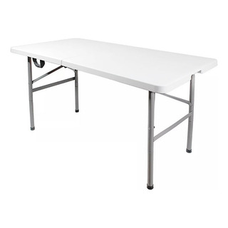 Mesa Plegable 120 Cm Portátil De Plástico Portafolio Blanco Mesa Plegable 120 Cm Portátil De Plástico Portafolio Blanco